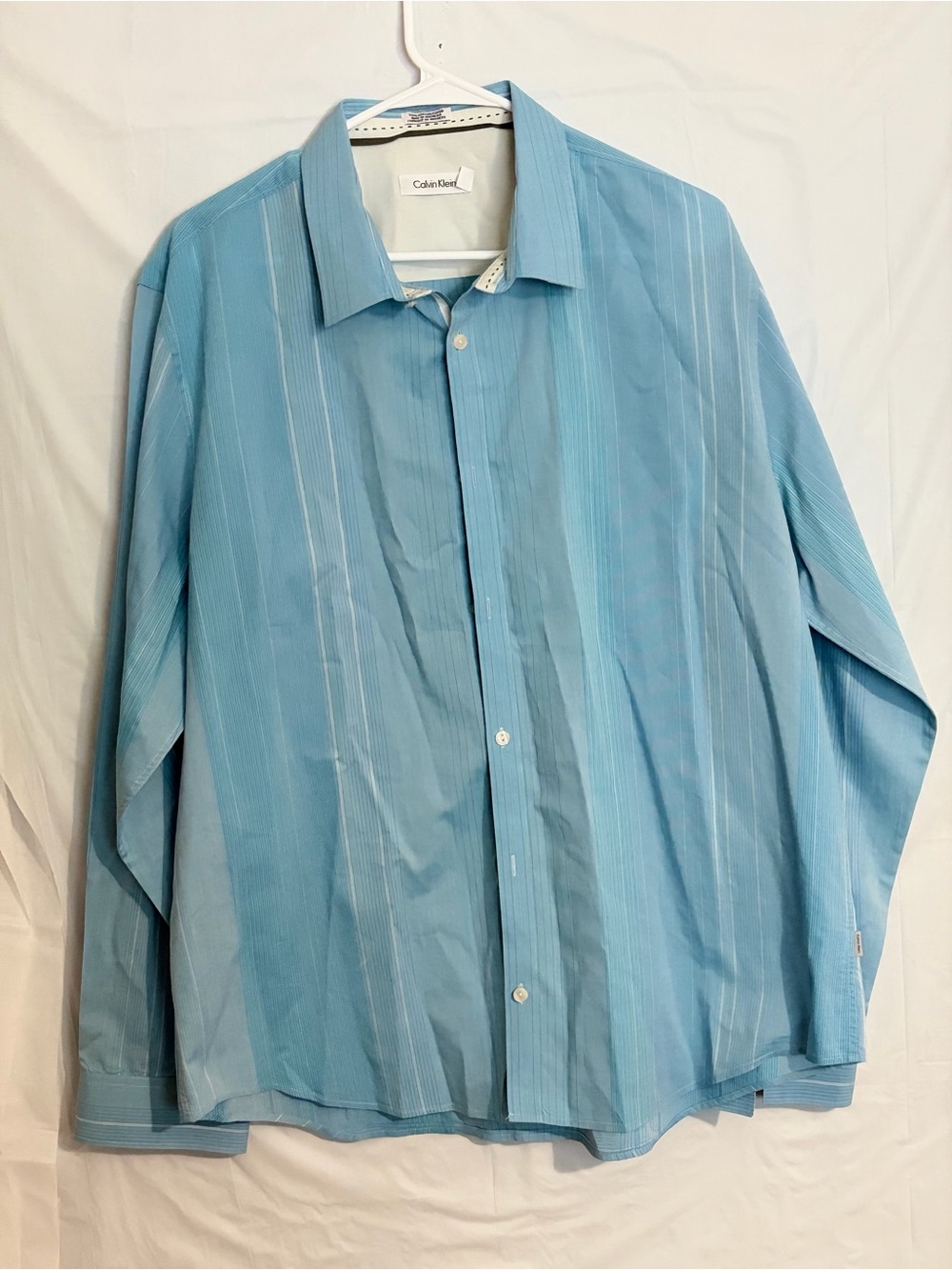 Calvin Klein Light Blue Pinstripe Dress Shirt